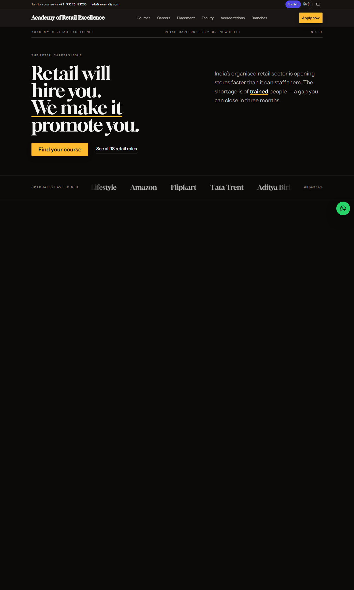 The rebuilt site at desktop width, full length