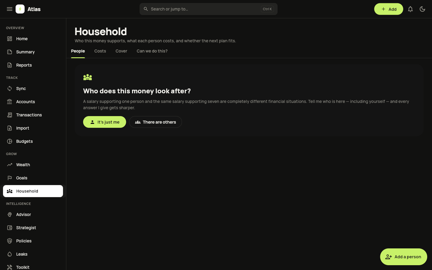 Household: who does this money look after?