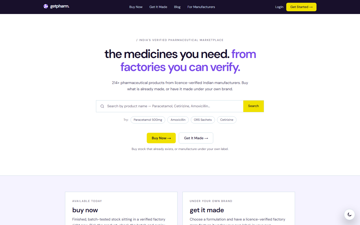 The GetPharm home page