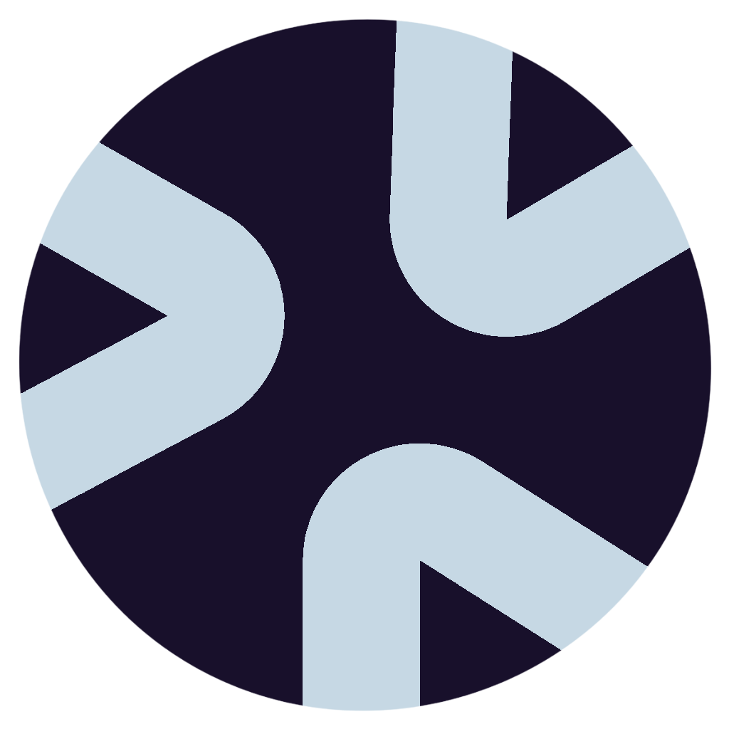 The GetPharm mark: three arrows in a disc